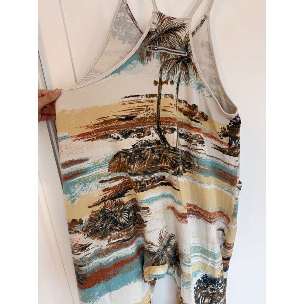 Free People Movement Hot Shot Onesie Tropical Palm Print Jumpsuit -M - Picture 6 of 8